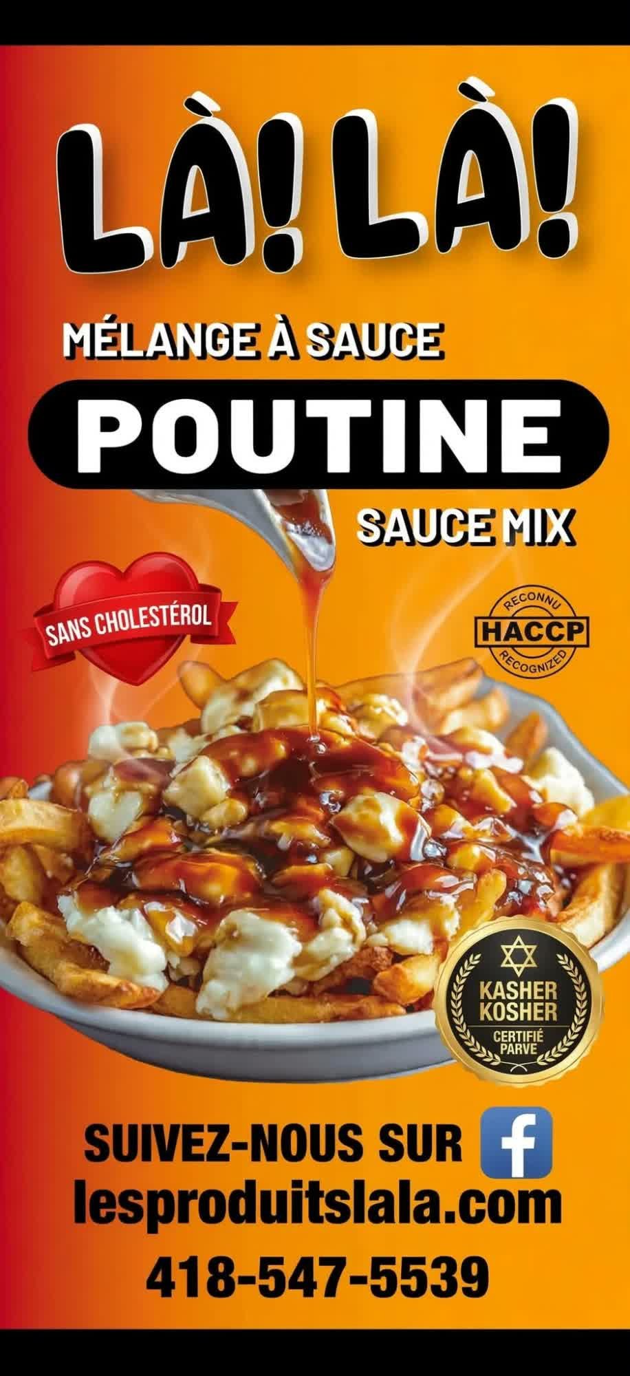 Nouvel emballage LÀ!LÀ! Mélange à Sauce Poutine
